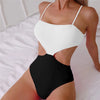 Black White Patchwork Sexy Swimsuit Women One Piece Swimwear 2026 Side Waist Hollow Out Monokini High Cut Bathing Swimming Suit test