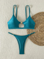 Sexy Thong Bikini 2026 Mujer Women Luxury Metal Ornament Hollow Out Push Up Micro Swimsuit Summer Bathing Suit Bathers Swimwear