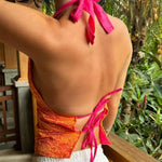 Women's Solid Color Summer Lace Halter Tank Tops Sleeveless Deep V-Neck Backless Slim Fit Vest Streetwear