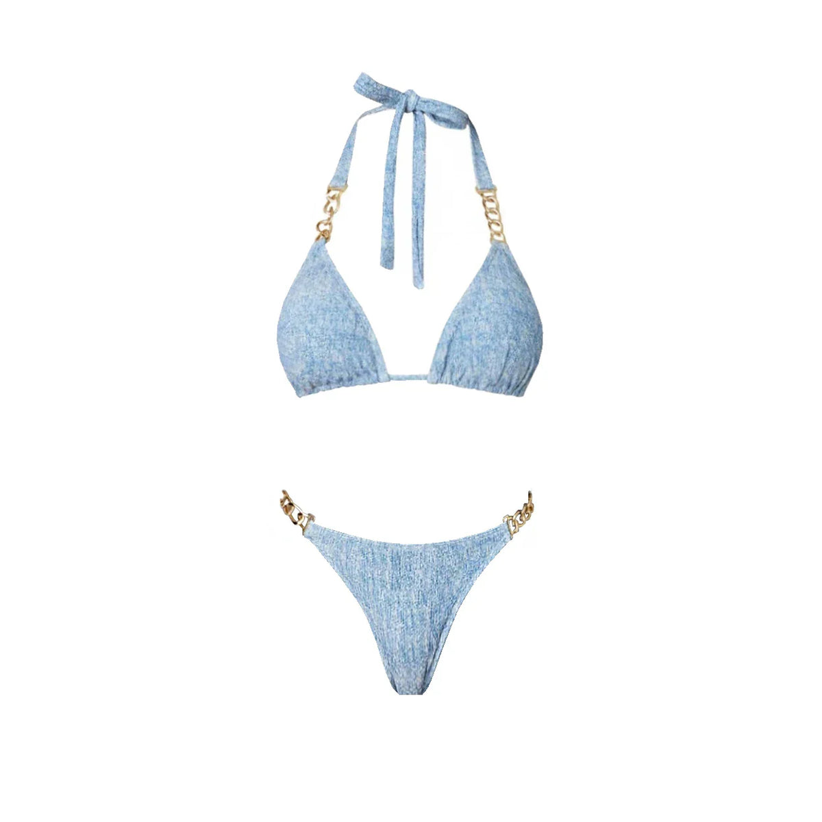 Denim Print 2Pcs Swimsuit Sexy Bikini Women Swimwear Bandeau Biquini Female Mini Skirt Bathingsuit Push Up Swim Suit Beachwear