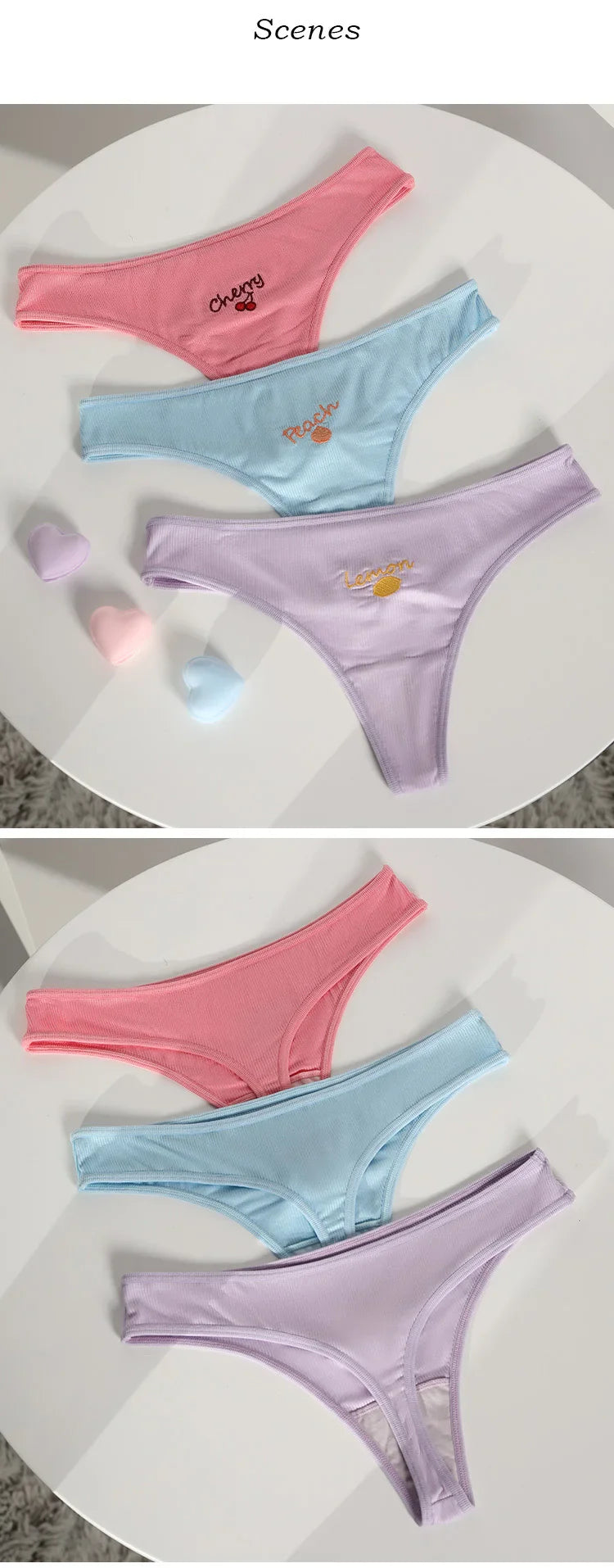Fruit Printed Girls G String Sexy Panties Seamless Women Briefs Thong Underwear Female Low Waist Fitness Lingerie Size S-XL