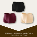 3PCS/SET Women Panties Cotton Seamless Sports Boxers Underwear Female Solid Color Briefs Cozy Lingerie Intimate Underpants XS-XL
