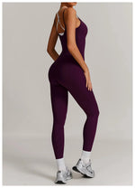 Yoga Jumpsuit Fake two color contrast halter sport jumps Women Push Up Gym Fitness Overalls Sport Outfit Sportswear Clothes 8843