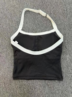 Hanging Neck Top Women Sports Bra Push Up Fitness Yoga Bra Color Blocked Underwear Gym Sport Tops Women Running Vest Bralette