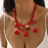 Cherry Charm Beaded Statement Necklace test