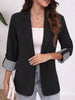 Lapel Collar Roll-Up Sleeve Blazer test