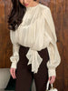 Tie-Front Detail Long Sleeve Blosue test