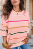 Striped Round Neck Half Sleeve Sweater test