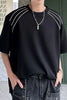 Men's Plus Size Oversized Round Neck T-Shirt with Contrast Shoulder Stripes test