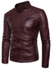 Men's Plus Size Zip Up Casual Motorcycle Leather Jacket