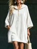 Full Size Half-Zip 3/4 Sleeve Hoodie Dress Plus Size test