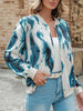 Printed Baseball Collar Zip Up Jacket test
