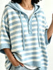 Striped Hooded Sweater with Button Detail test