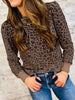 Ribbed Trim Leopard Print Long Sleeve Top test
