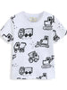 Children's Construction Vehicle Print Crew Neck Short Sleeve T-Shirt test