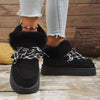 Plush Faux Fur Lined Platform Boots with Ribbon Lacing test