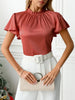 Mock Neck Flutter Sleeve Blouse test