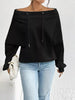 Full Size Off-Shoulder Drawstring Long Sleeve Top Plus Size test