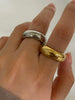 2-Piece 18K Gold-Plated Stainless Dome Band Rings test