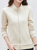 Full Size Stand-Collar Zip-Up Sweatshirt Plus Size test