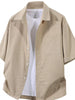 Men's Plus Size Casual Short Sleeve Button-Down Shirt test