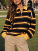 Striped Polo Collar Knit Sweater test