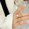 Titanium Steel White Sea Shell Ring test