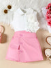 Children‘s Ruffle Decor Top & Button Detail Skort Set test