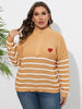 Plus Size Zip-Up Striped Sweater test
