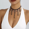 Gothic Beaded Tassel Choker Necklace test
