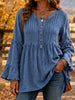 Full Size Snap Down Long Sleeve Blouse Plus Size test