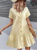 Full Size Button-Down Ruffle Hem Mini Dress Plus Size test