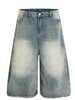 Men's Wash Wide-Leg Denim Shorts test