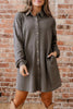 Casual Button-Down Dress with Pockets test