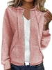 Waffle Knit Zip-Up Hoodie with Drawstring and Pockets test