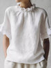 Full Size Ruffled Neck Half Sleeve Blouse Plus Size