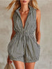 Sleeveless Striped Romper with Front Zipper test