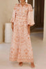 Printed Balloon Sleeve Maxi Shirt Dress test