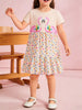 Children's Flamingo Print Tiered Casual Dress test