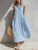 Full Size Sleeveless Gingham Button-Down Midi Dress Plus Size test