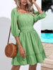 Tie Back Ruffled Hem Square Neck Dress test