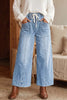 Drawstring Waist Wide Leg Ankle Length Jeans test