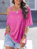 Asymmetrical Neck Half Sleeve T-Shirt test