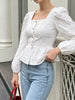 Square Neck Textured Peplum Blouse test