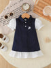 Children's Embroidered Ruffled Hem Polo Dress test