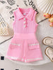 Children's Ribbed Knit Polo Top and Scalloped Pocket Shorts Set test