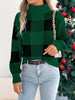 Christmas Plaid Long Sleeve Turtleneck Sweater test