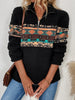 Quarter Zip Geometric Long Sleeve Sweatshirt test