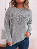 Sequined Diamond Pattern Oversized Sweater test