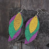 PU Leather Leaf Dangle Earrings test